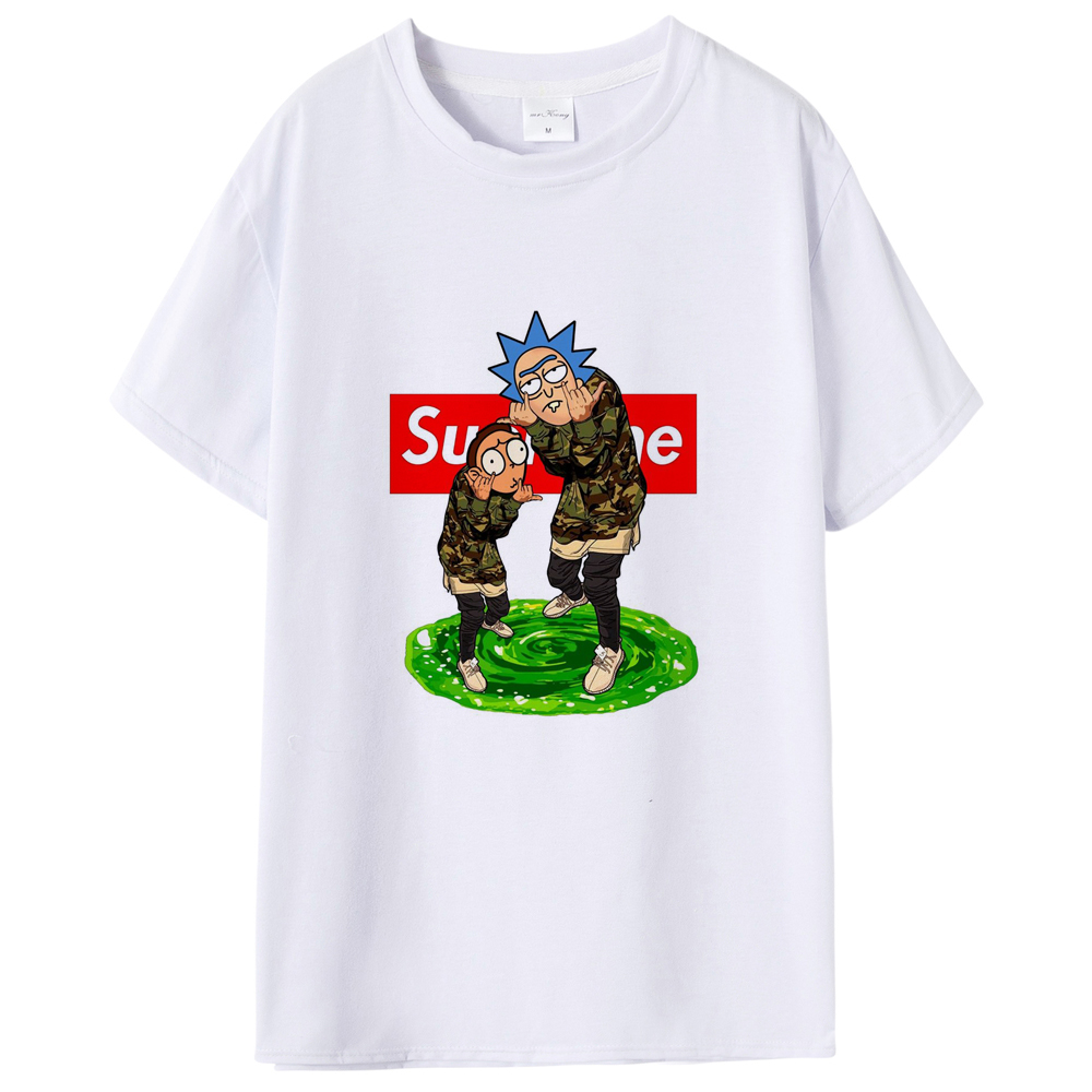 格安，高品質 リックアンドモーティー Rick and Morty Supreme パロディ 半袖Tシャツ ホワイト Ｌサイズ(その他)｜売買されたオークション情報、yahooの商品情報をアーカイブ公開 - オークファン Lサイズ