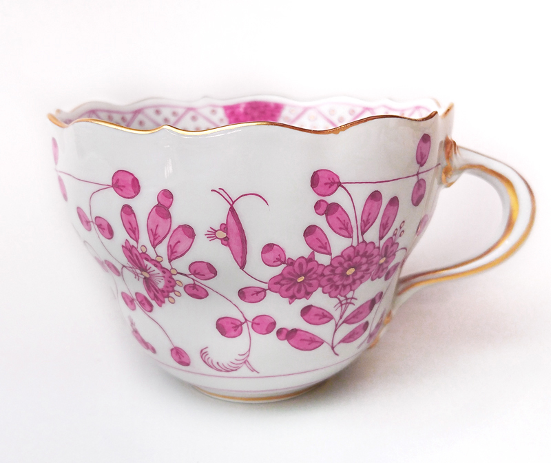 Meissen マイセン ピンクローズ ティーカップ＆ソーサー＆ケーキ皿