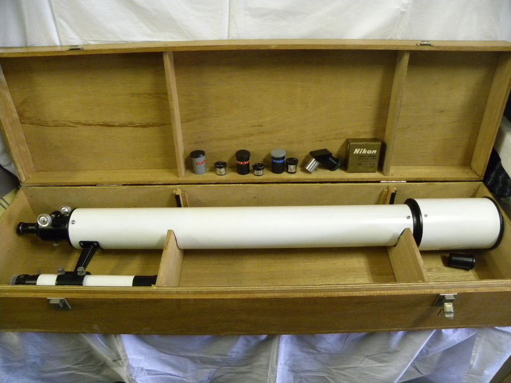 【五藤光学研究所】Mark-X EQUATORIAL 天体望遠鏡 8cm赤道儀 2枚玉セミアポクロマート 一式まとめてセット SL-5 SLIK TRIPOD 雲台 現状品_3
