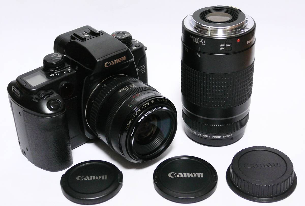 外観綺麗 実用品 動作確認済みCANON☆キヤノンEOS55 ブラック +CANON