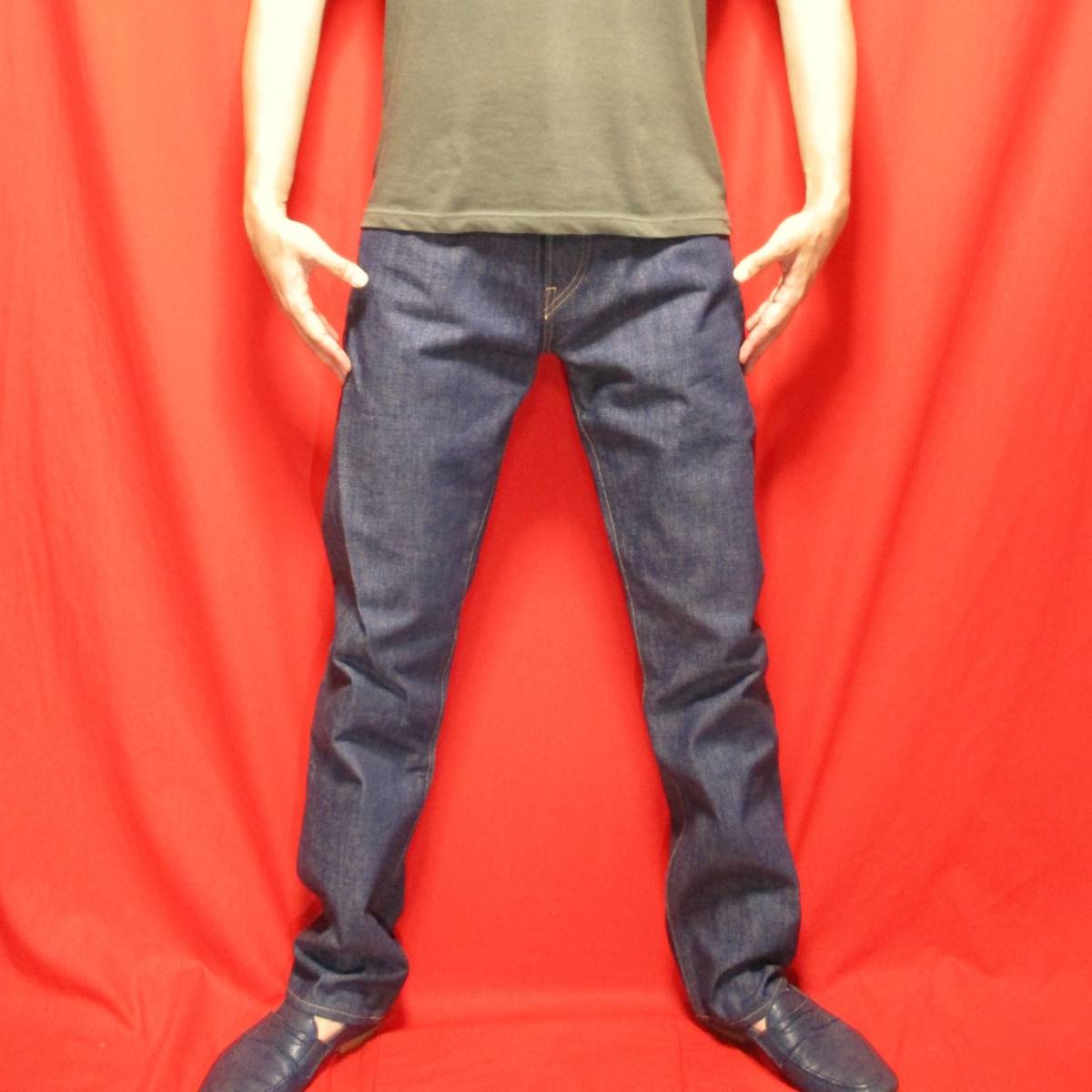 RUGBY RALPH LAUREN★試着のみ★濃紺リジッド 生デニムパンツ ジーンズ 黄耳セルビッチ デッドストック STRAIGHT SLIM 31 ラグビー ラルフ