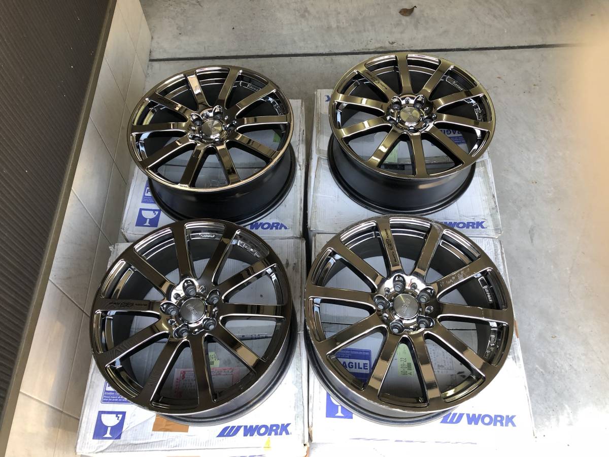 無限 MUGEN NR ホイール 18インチ メッキ 7.5J +55 114.3 ブラック 