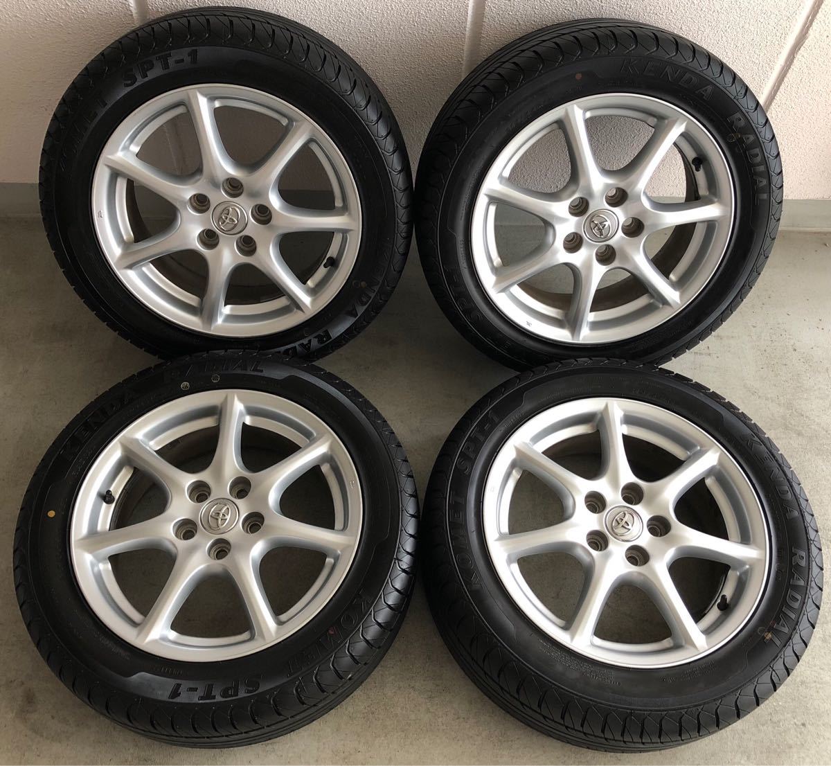 送料無料 215/55R17 98V KENDA RADIAL KOMET SPT-1 2018年製 トヨタ 純正 50系 17インチ ホイール 17×7J +50 PCD 114.3 × 5穴 4本