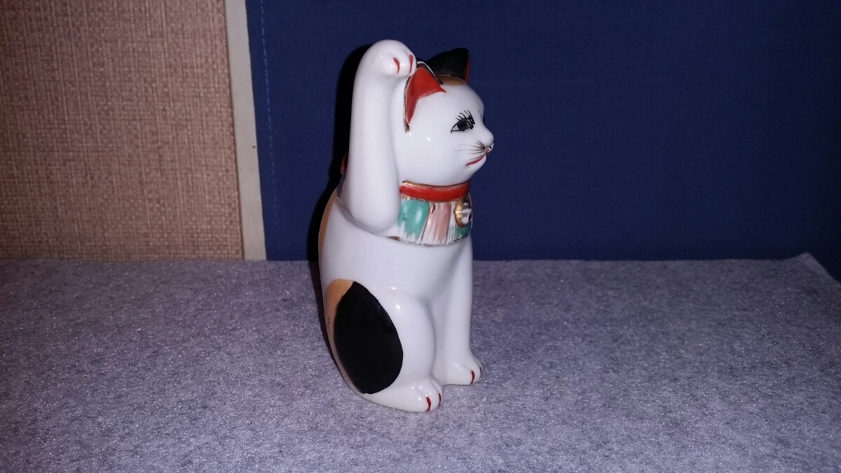 明治？大正？昭和？ レトロ 古い招き猫 陶磁製