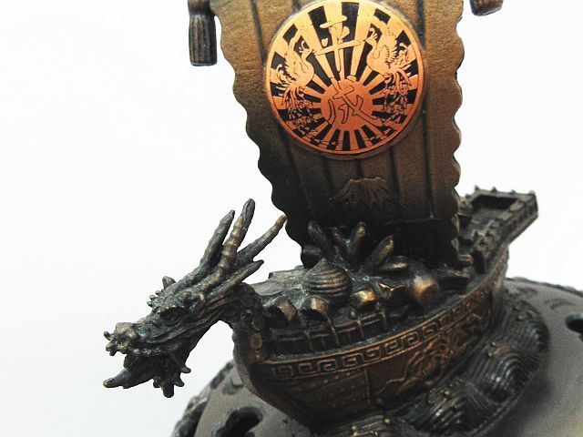 吉秀作 銅製 平成七福神 大型香炉 黄銅製 漆仕上げ 高さ約30cm 重