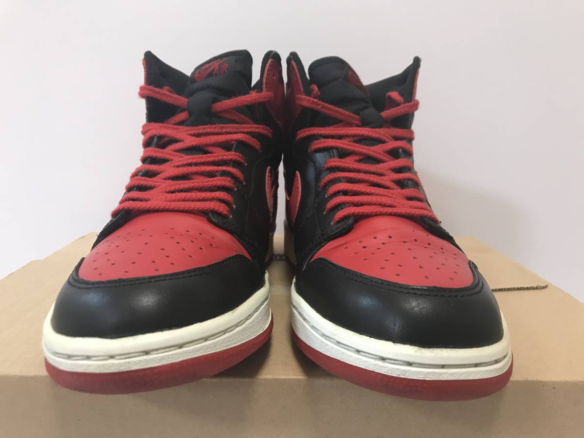 2001年製 27㎝ NIKE AIR JORDAN 1 RETRO HIGH OG BRED ナイキ エア ジョーダン 1 レトロ ハイ 136066-061 ブレッド ブラック レッド US9
