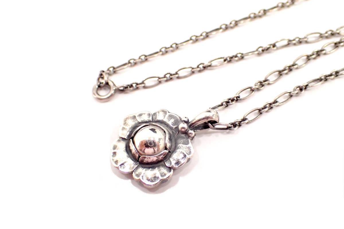  GEORG JENSEN ジョージジェンセン 2002年 イヤーペンダント ネックレス 花 フラワー スターリングシルバー 925S シルバー(ネックレス、ペンダント、チョーカー)｜売買されたオークション情報、yah ネックレス、ペンダント、チョーカー