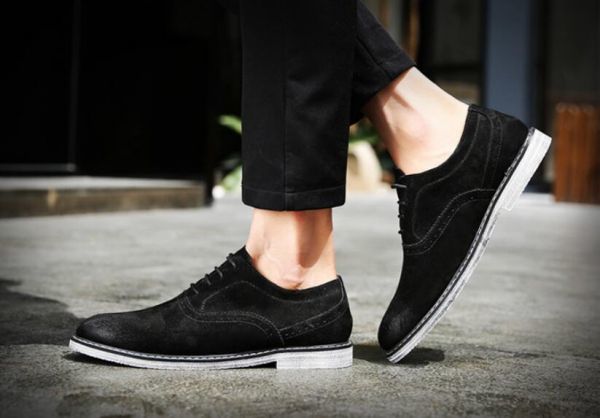 | 奈良の靴 サドル・オックスフォード 0 \u2013 ROCKBROSJP 【26.5cm】JL6663 新品・豚革スエード　コンフォート　サドル　レースアップ　通気性良い デッキシューズ　ビジネスシューズ