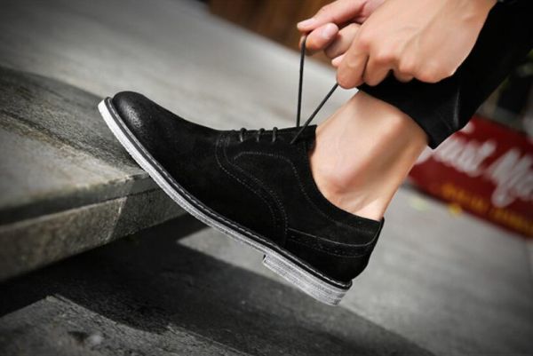 | 奈良の靴 サドル・オックスフォード 0 \u2013 ROCKBROSJP 【26.5cm】JL6663 新品・豚革スエード　コンフォート　サドル　レースアップ　通気性良い デッキシューズ　ビジネスシューズ