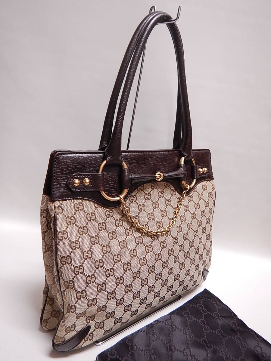 □GUCCI グッチ トートバッグ ビジネスバッグ ブラウン茶□8-24 かばん