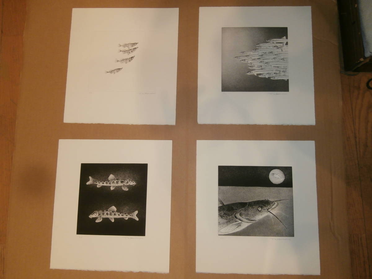 西内利夫 銅版画集 琵琶湖の仲間たち 全12点セット 「西内利夫