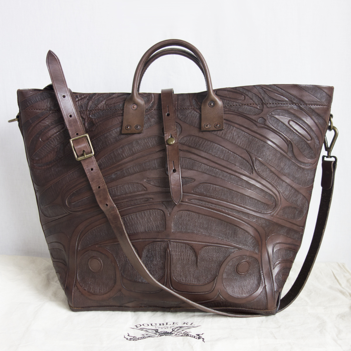 希少モデル】RRL 【Robertson 2WAY カービング トートバッグ】レザー 