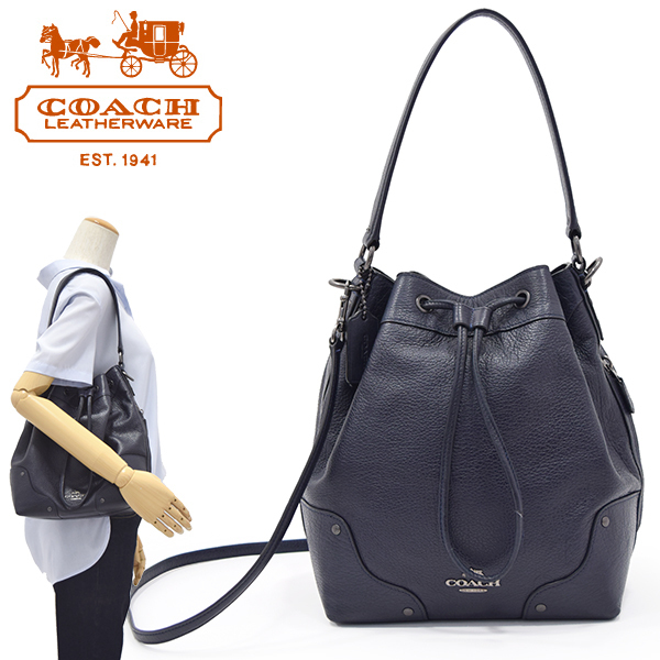 ◇2015 日本未発売 コーチ【COACH】ミッキードローストリング 牛革 