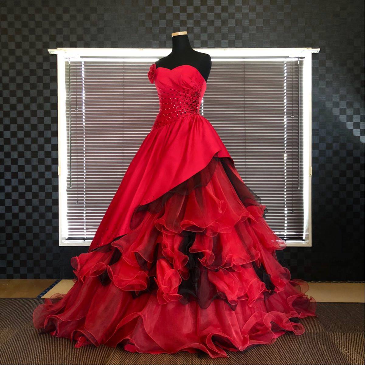 人気定番，100%新品 格安スタート 超お勧め 赤 7 9号 Aライン 結婚式 フリーサイズ ウェディング カラードレス 高級 売切(ウエディングドレス)｜売買されたオークション情報、yahooの商品情報をアーカイブ公開 - その他