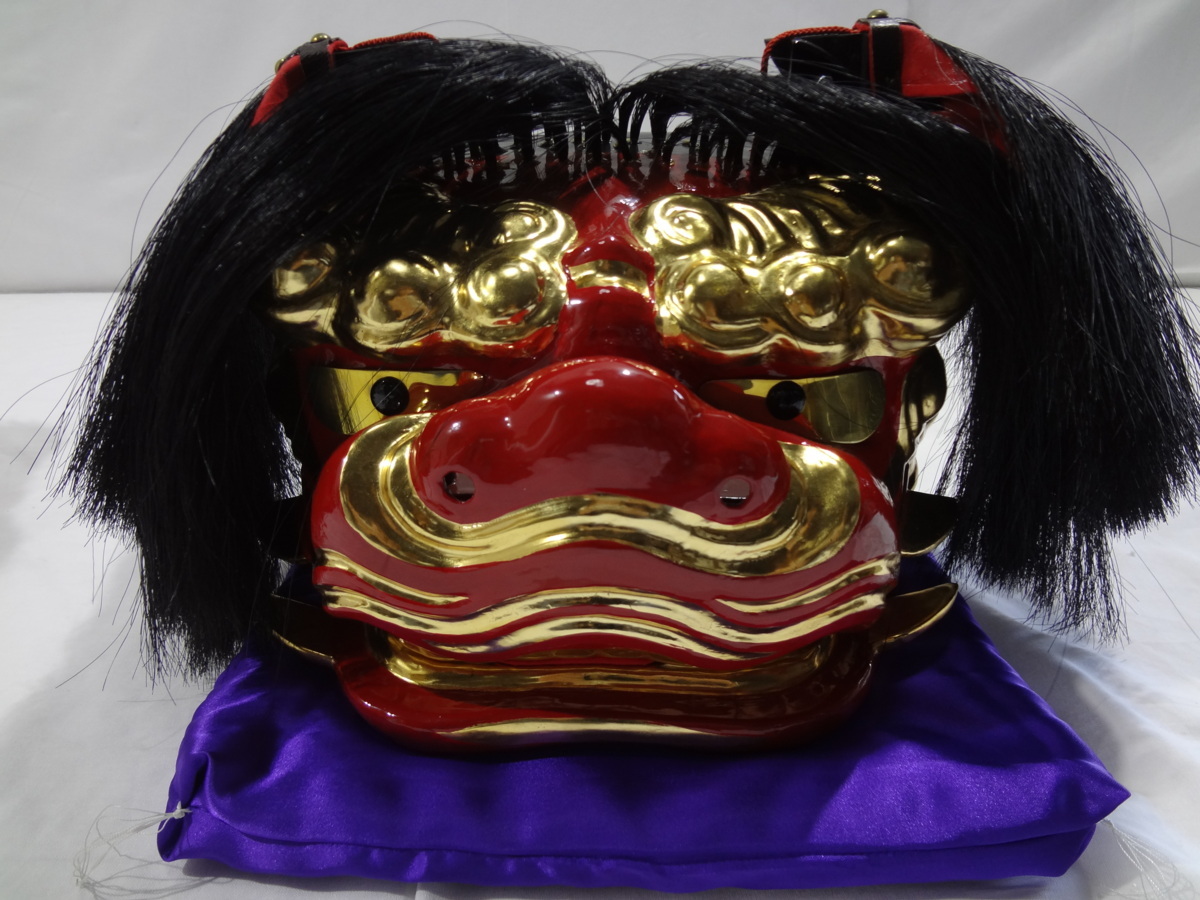1000円スタート 伝統工芸品/讃岐獅子頭/三代目丸岡光信作 置物 180829