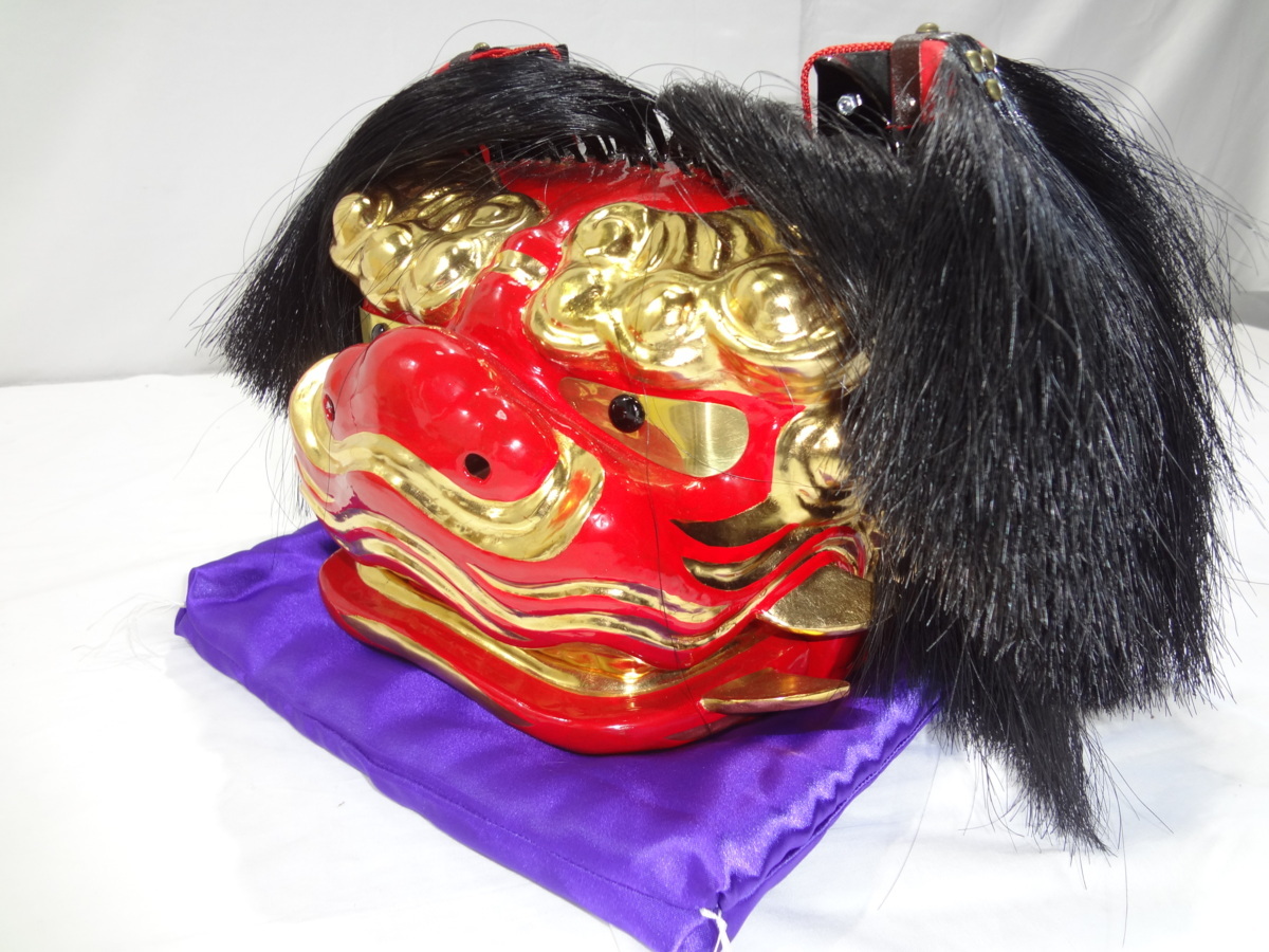 1000円スタート 伝統工芸品/讃岐獅子頭/三代目丸岡光信作 置物 180829