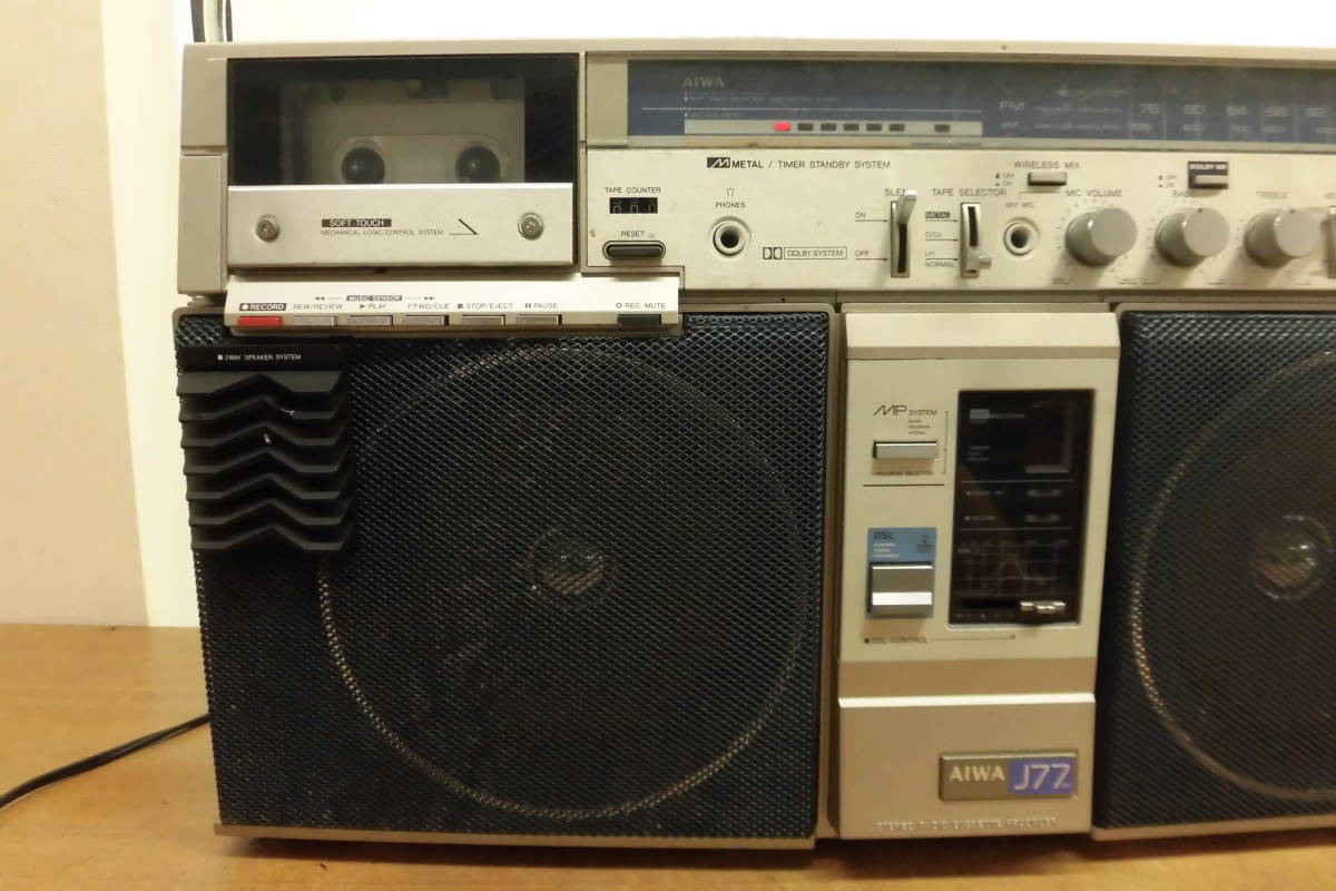 Y-51 AIWA CS-J77MKⅡ 2バンドステレオラジカセ 棚5-4 アイワ 昭和