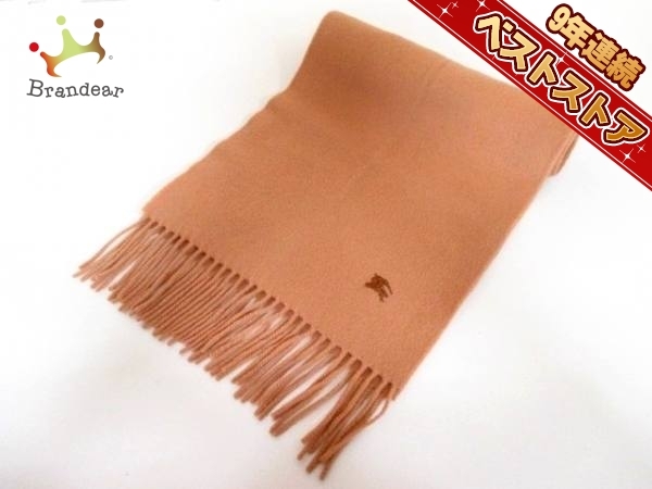 バーバリーロンドン Burberry LONDON マフラー カシミヤ ライトブラウン フリンジ 美品