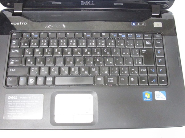 DELL Vostro1015 Celeron T3500 2.1GHz 2コア 2GB HDD無 DVDマルチ 7Pキー BIOSOK 4台セット 管：95135