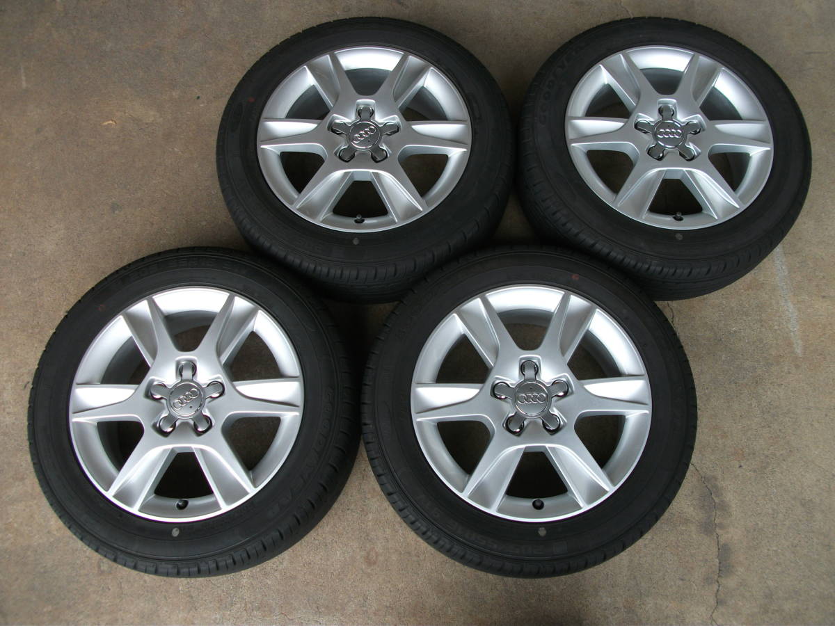 H165 AUDI A3純正 6.5J-16 +50 112 5H & 205/55R16 4本9分山 アウディ