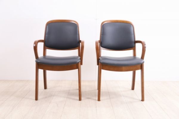 飛騨家具 シラカワ木工 オーク無垢材 楢無垢材 アームチェア2脚セット