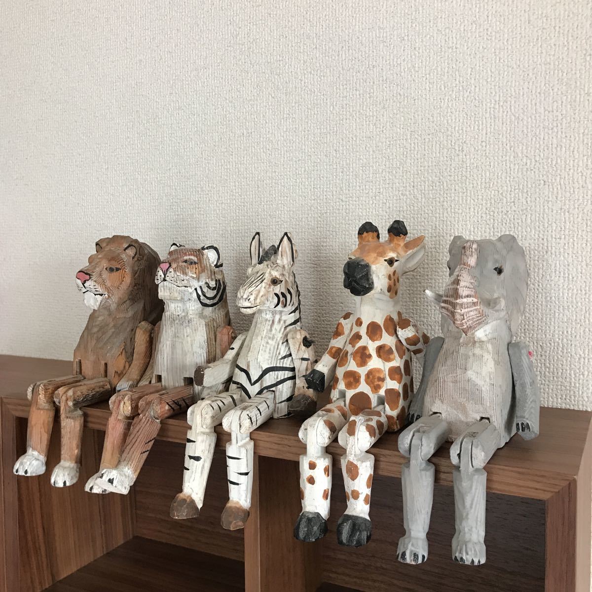 5体セット ウッドアニマルトイ WOOD ANIMAL TOY 木 オブジェ 木製 置物