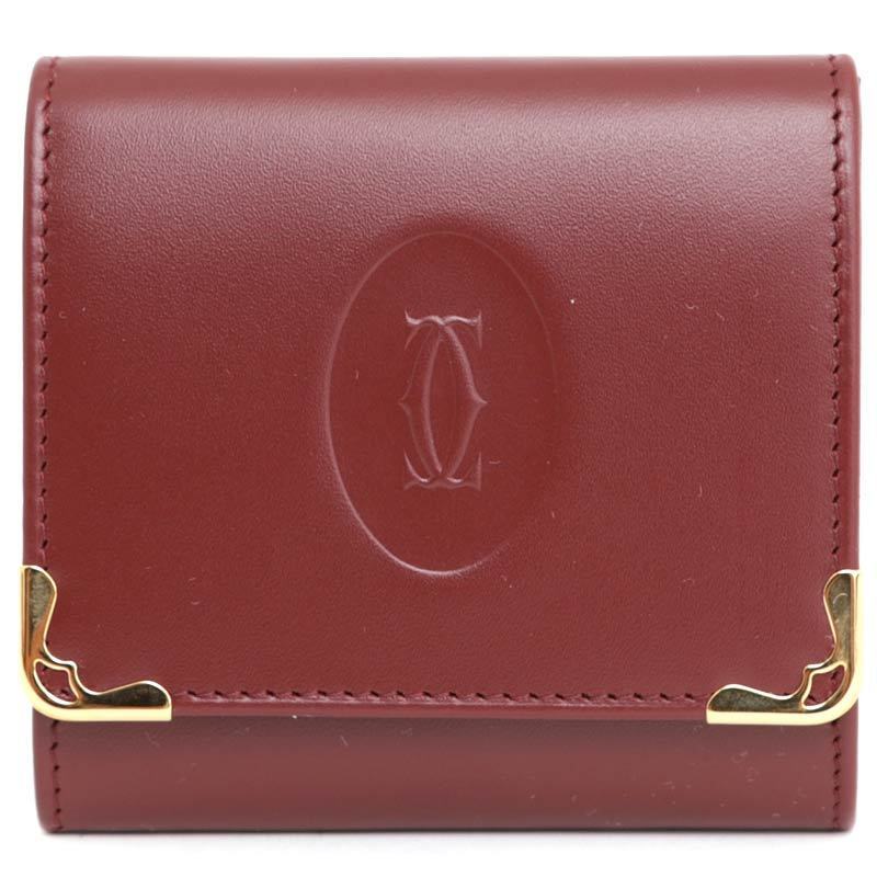 極美品✨Cartier マストライン レザー ケース ギャラ 箱付き マストライン カルティエ コインケース 極美品 Cartier CARTIER 1円
