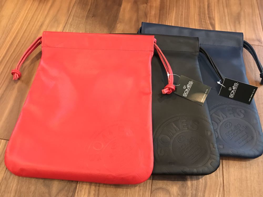 ソメスサドル SOMES SADDLE 巾着バッグ レザー 革 赤 新品 さりげなく
