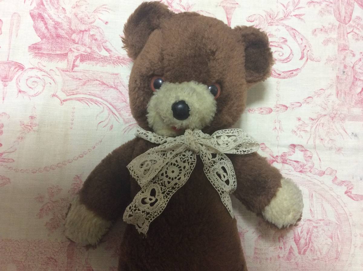 フランスアンティーク クマのぬいぐるみ！オルゴール付き！仏童謡 レア