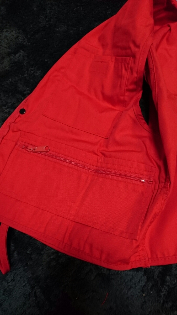 新品★アウトドア★Columbia★コロンビアベスト★赤Ｍ★フィッシングベスト★スポーツウエア☆ファスナーポケットいっぱい便利_4