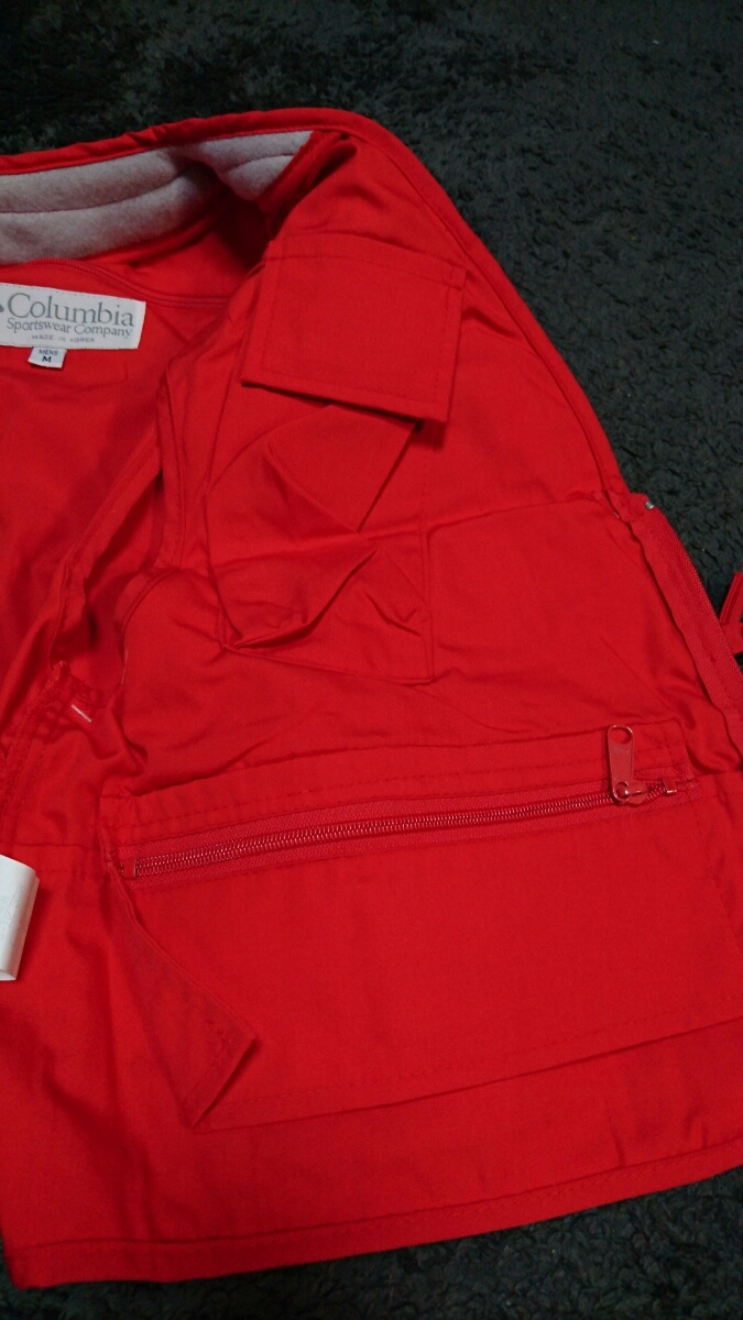 新品★アウトドア★Columbia★コロンビアベスト★赤Ｍ★フィッシングベスト★スポーツウエア☆ファスナーポケットいっぱい便利_5