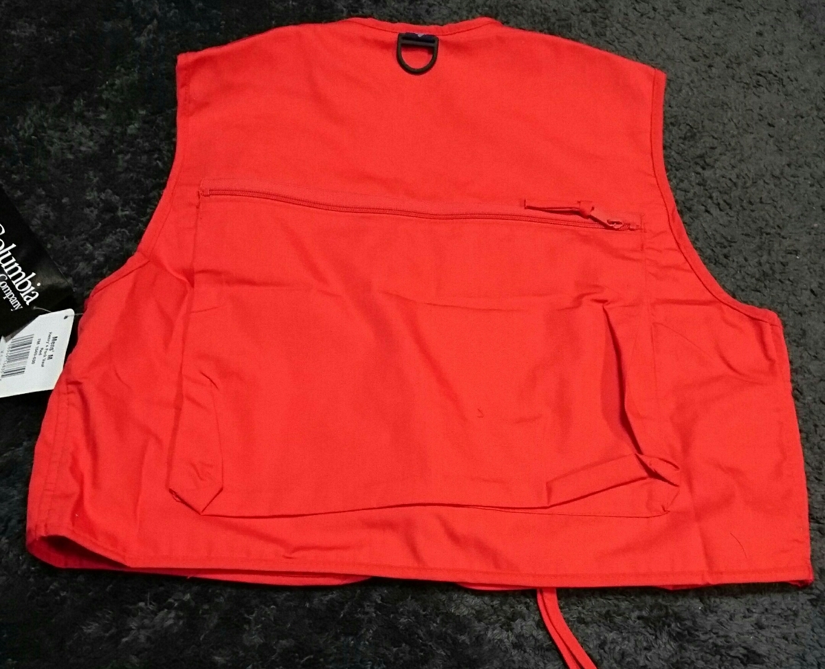 新品★アウトドア★Columbia★コロンビアベスト★赤Ｍ★フィッシングベスト★スポーツウエア☆ファスナーポケットいっぱい便利_6