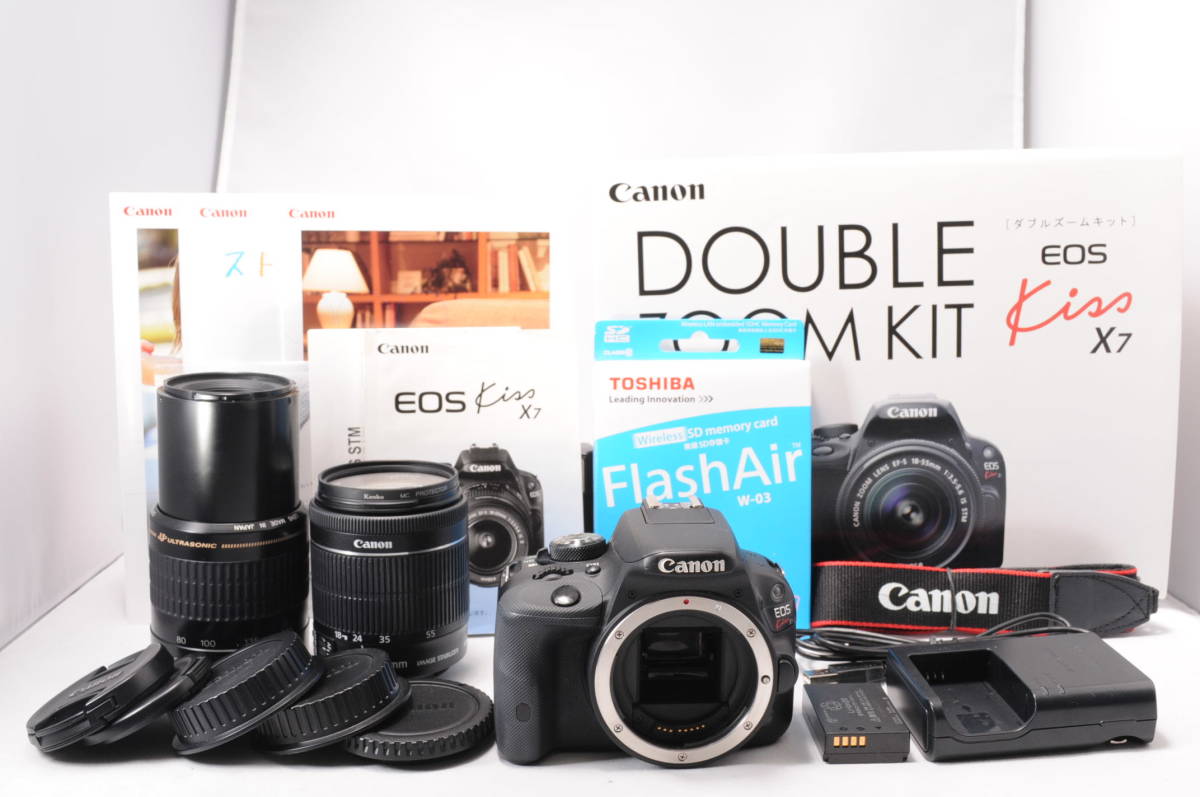 ◇Wi-Fi SDカード付き◇ キャノン Canon EOS Kiss X7 ダブルズーム 