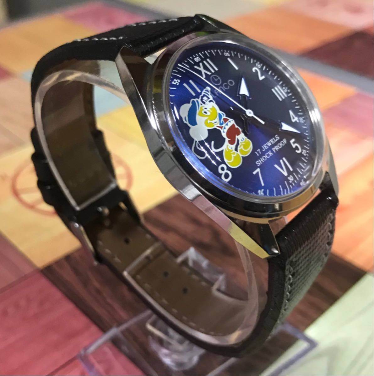 美品 希少 ランコ LANCO ミッキー マウス SWISS製 17石 機械式手巻き アンティーク 腕時計 ディズニー_3