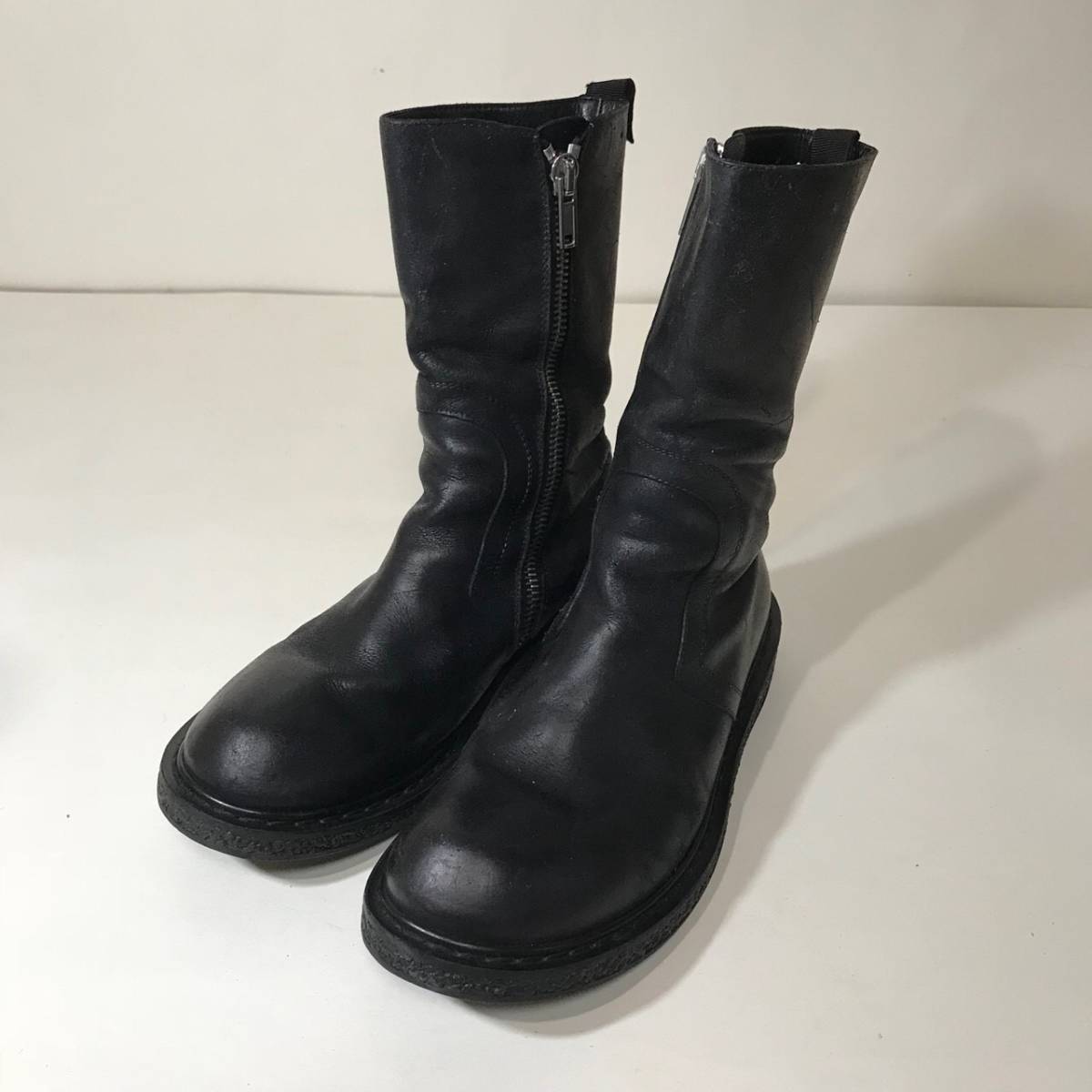 RICK OWENS リックオウエンス クラックレザー サイドジップ ブーツ 黒 26.5cm程 RICKOWENS(男性用)｜売買されたオークション情報、yahooの商品情報をアーカイブ公開 - オークファン 男性用