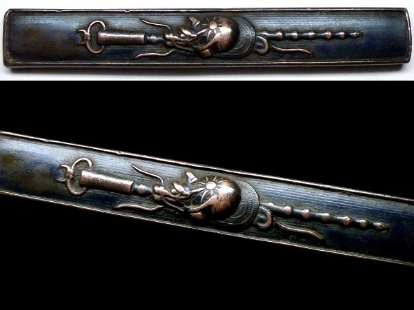 時代武具 赤銅魚々子地小柄 馬の図 後藤系統 桐箱付 赤銅魚々子