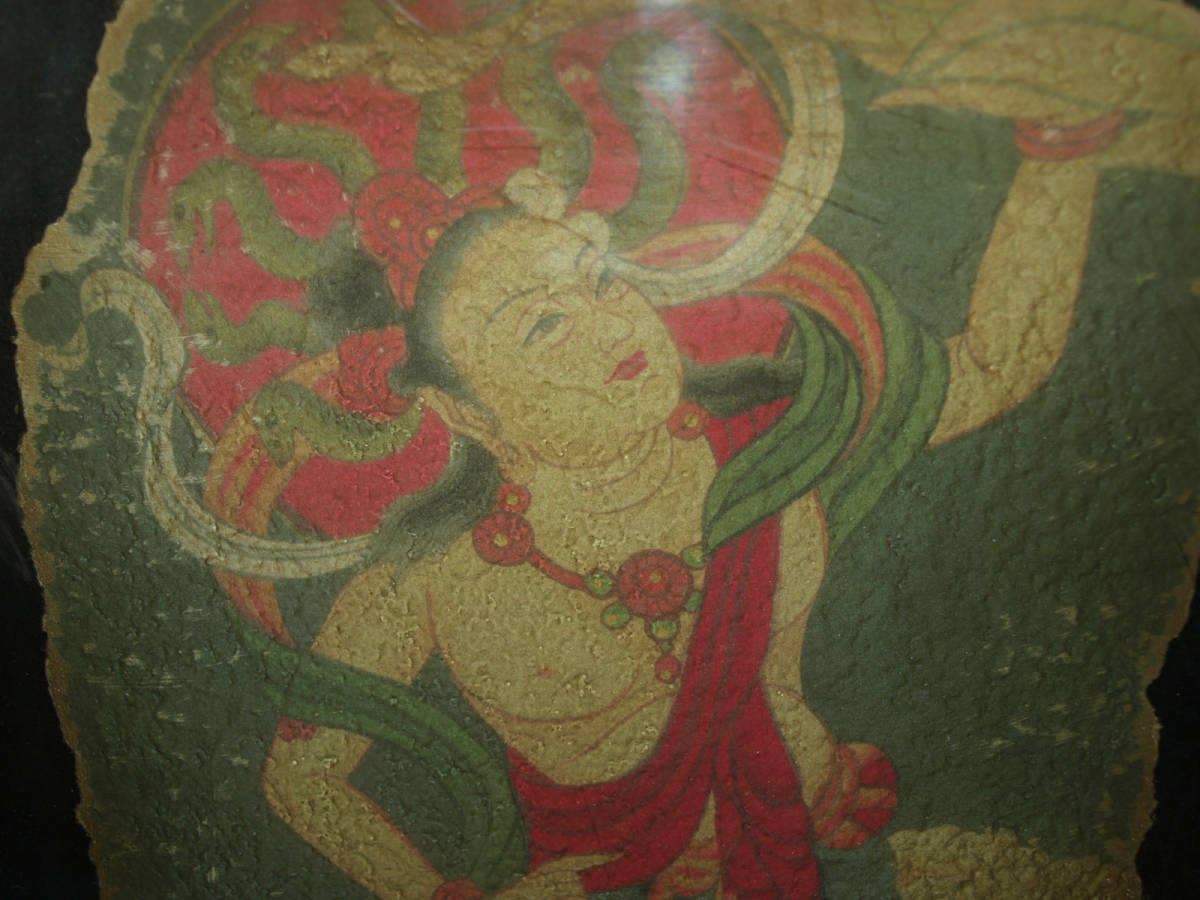 骨董市掘り出し品 中国唐時代　敦煌莫高窟壁画 彩絵　人物像 AK1944A7-2 敦煌莫高窟壁画 彩絵 中国唐時代 人物像 骨董市掘り出し品 | 発掘品