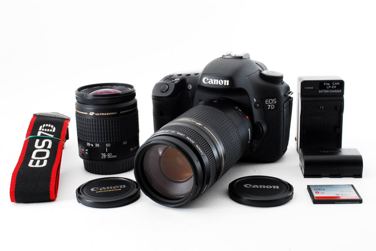 入学♪入園式♪運動会！Canon EOS 7D★ダブルレンズセット★ EOS 7D Canon キヤノン Mark II ダブルズームキット 新品SD32GB付き