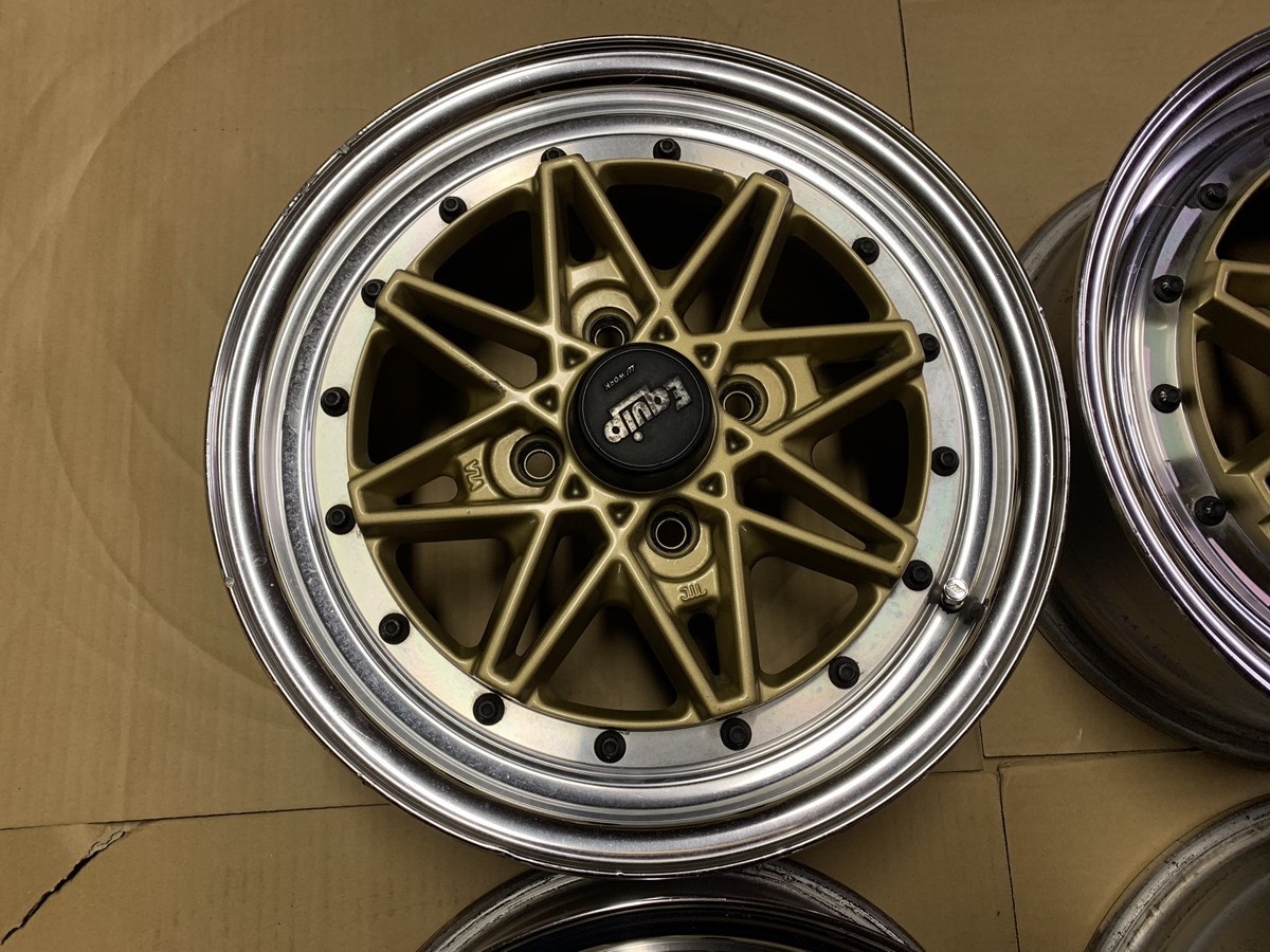 美品 希少軽サイズ WORK Equip 03 14×5J ET＋42 PCD100 4穴 ゴールド 