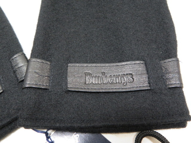 未使用品 Burberrys バーバリー カシミヤ/レザー 手袋 グローブ ブラック