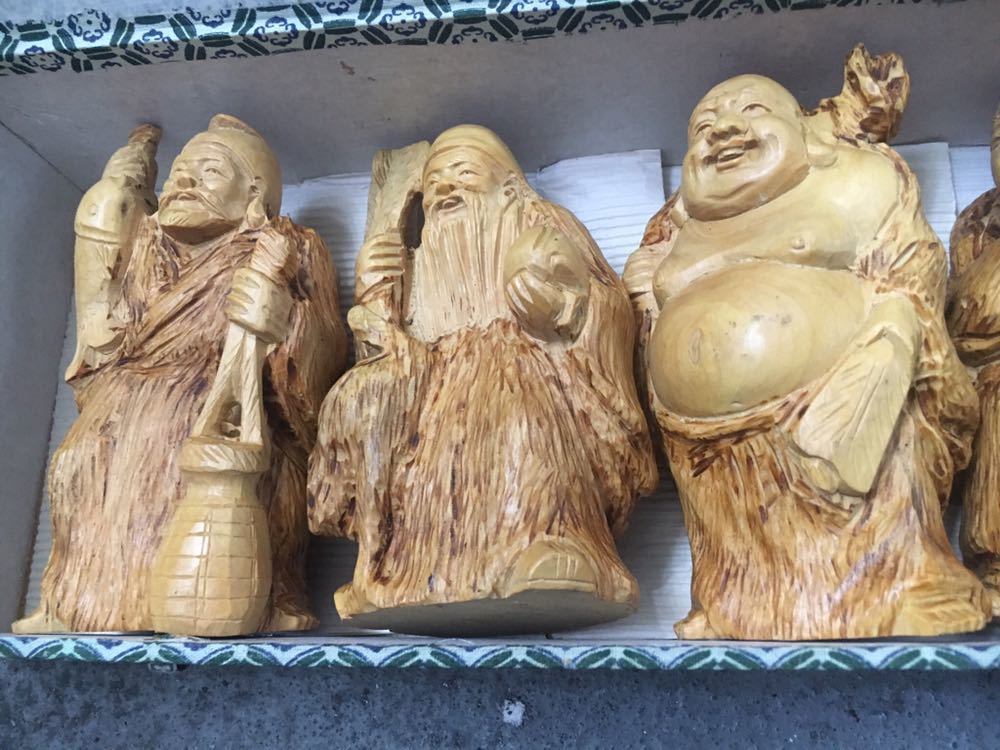 木彫り 七福神 7体セット 木彫り七福神7体セットになります 【公式通販】
