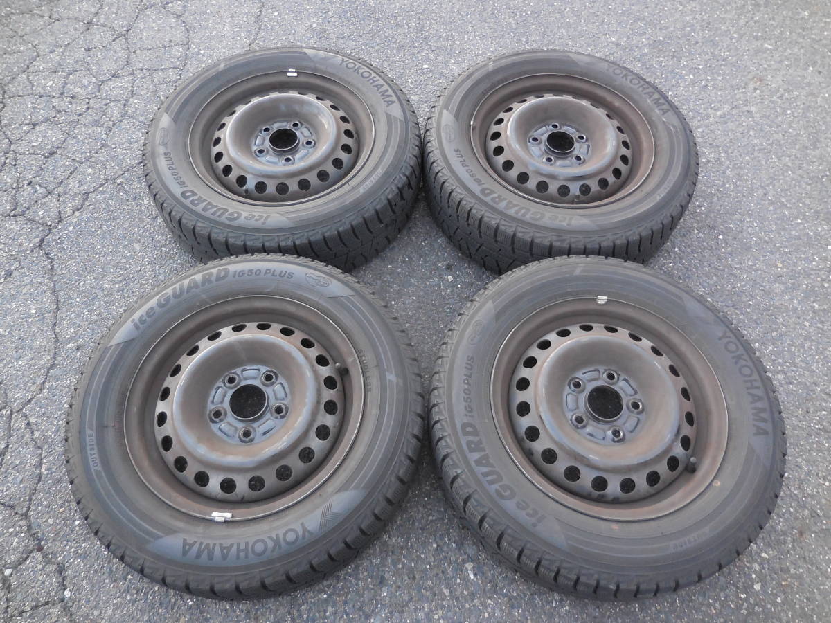ステップワゴン アコード S-MX シビック ストリーム等 ホンダ 純正 スチール ホイール 195/65R15 ヨコハマ IG50 PLUS 15年 8分スタッドレス