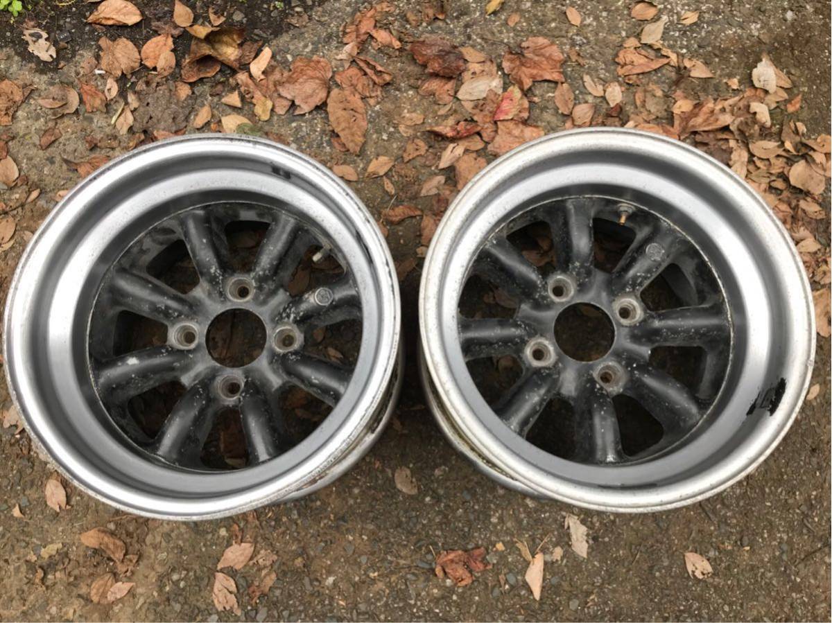 ワタナベ 8スポーク 14インチ 9.5j Bタイプ ？ PCD 114.3 4h 4穴 2本