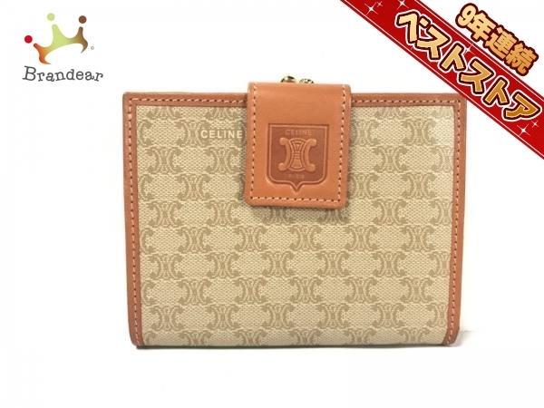 セリーヌ CELINE 財布 2つ折り財布 PVC(塩化ビニール)×レザー ベージュ