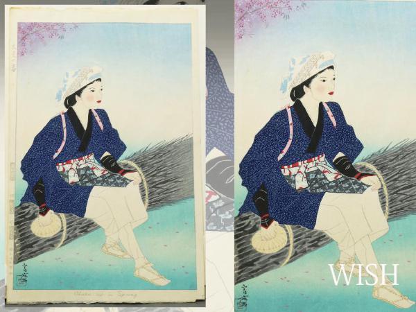 K191 樋口富麻呂 「人形を持つ女」 掛軸 日本画 絹本 共箱 図録・グッズSHOP 真作WISH橋口五葉「化粧の女」木版画 美術展ナビ