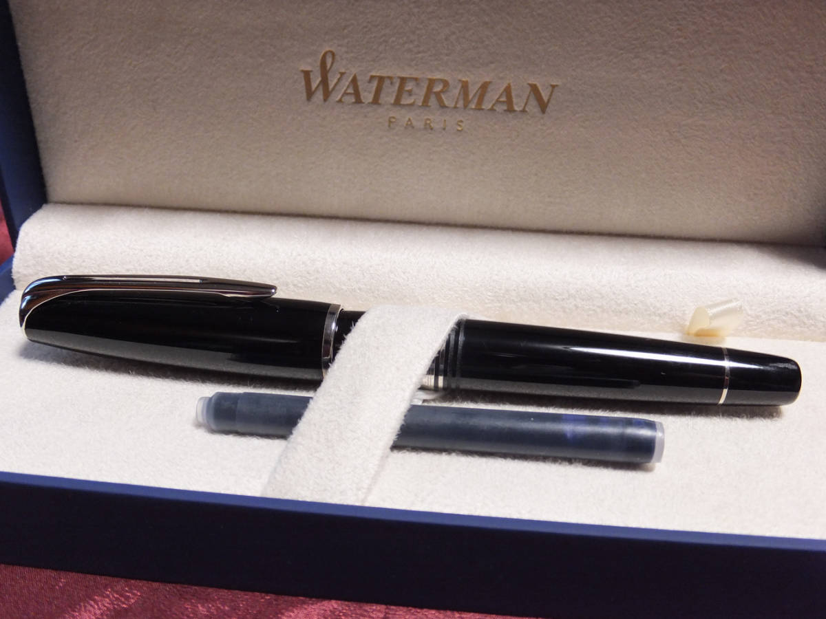 ☆WATERMAN 万年筆 チャールストン エボニーブラックCT (F) 渋い1本
