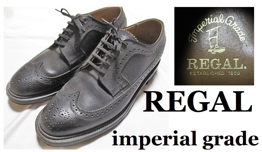 メンズ 【REGAL リーガル】シューズ（25.5）24GR メダリオン レザー 黒