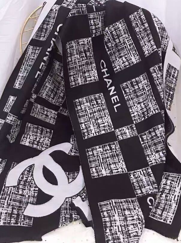 シャネル カシミヤ CHANEL ココマーク 大判 ストール マフラー 【公式