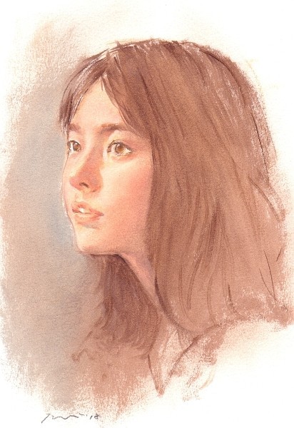 油彩画 「少女」 在銘 真作蘇山[武部次郎] SM 絵画 0 人物画