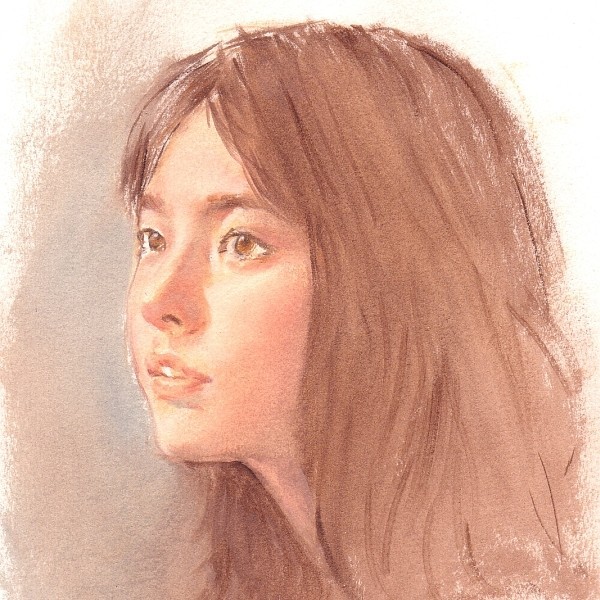 油彩画 「少女」 在銘 真作蘇山[武部次郎] SM 絵画 0 人物画